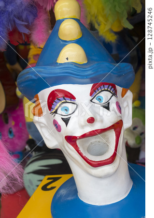Clown head carnival game at Coney Island Clown head carnival game at Coney Island 128745246