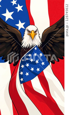 American Flag with Eagle Wallpaper for Mobile 128745612