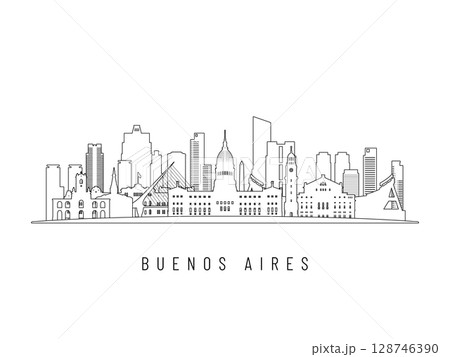 Detailed Buenos Aires skyline vector illustration.  128746390