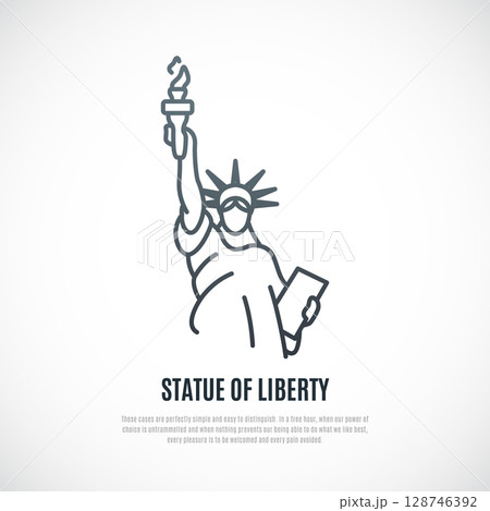 Statue of Liberty line icon. 128746392