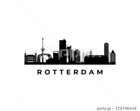 Vector Rotterdam skyline.  128746426