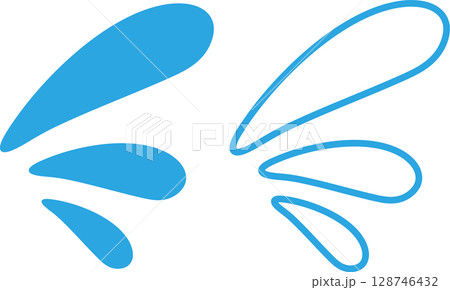 しずく　水滴　アイコン　汗セット 128746432