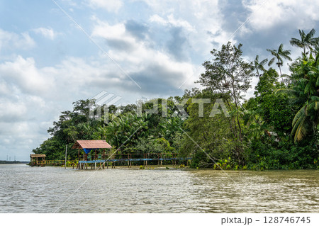 River boat tour on the Guama River at Belem do Para, a city on the north area of Brazil. 128746745
