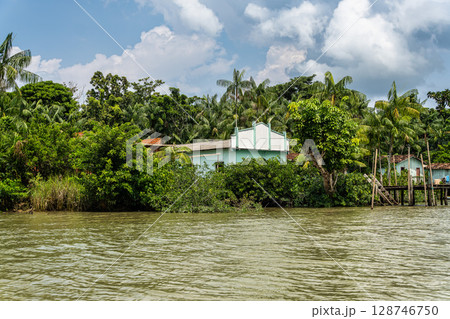 River boat tour on the Guama River at Belem do Para, a city on the north area of Brazil. River boat tour on the Guama River at Belem do Para, a city on the north area of Brazil. 128746750