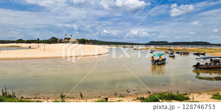 The Island of Love, Ilha do Amor in Alter do Chao, state of Para, Brazil. Also known as the Amazon caribbean. The Island of Love, Ilha do Amor in Alter do Chao, state of Para, Brazil. Also known as the Amazon caribbean. 128746753