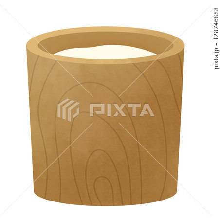 お餅が入った餅つきの臼 お餅が入った餅つきの臼 128746888