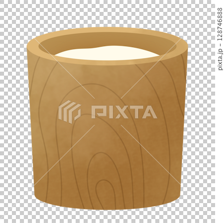 お餅が入った餅つきの臼 お餅が入った餅つきの臼 128746888