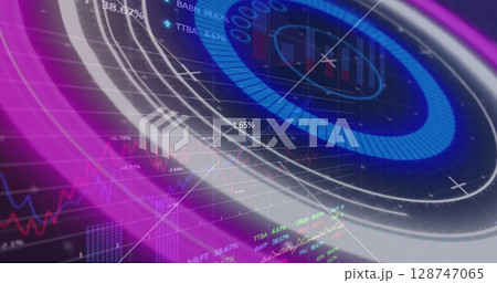 Image of clock over science data processing Image of clock over science data processing 128747065