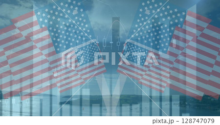 Image of data processing over flags of usa Image of data processing over flags of usa 128747079