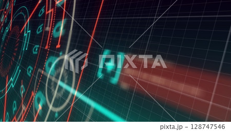 Image of data processing over black background 128747546