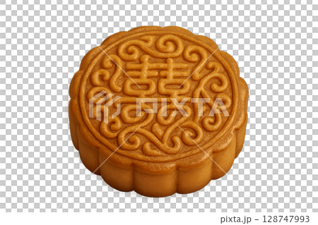 Mooncake isolated for mid autumn festival theme, transparent background 128747993