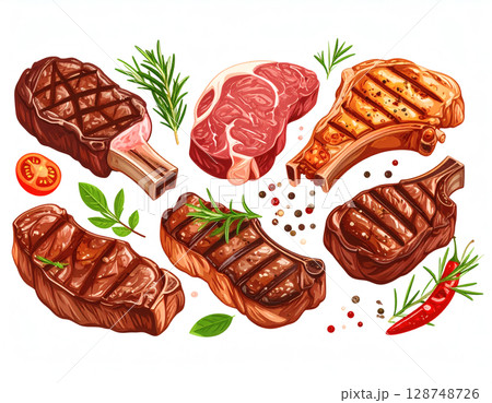 色々な種類の肉 128748726