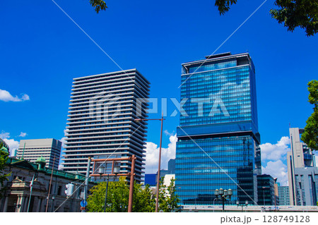 【大阪風景】淀屋橋界隈の川沿いのビル群(2) 128749128