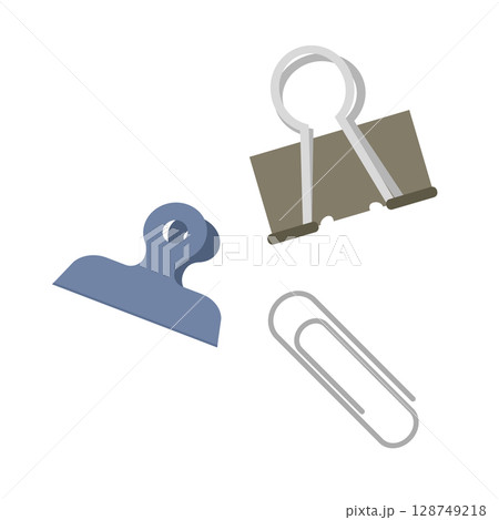 フラットなクリップ素材｜事務・学習・オフィス用に 128749218