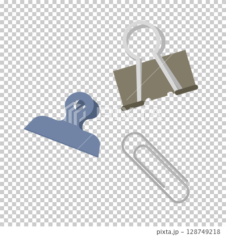 フラットなクリップ素材｜事務・学習・オフィス用に 128749218
