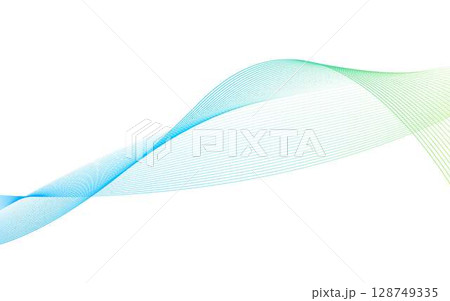 流れるような抽象的な波の背景イメージ素材 128749335