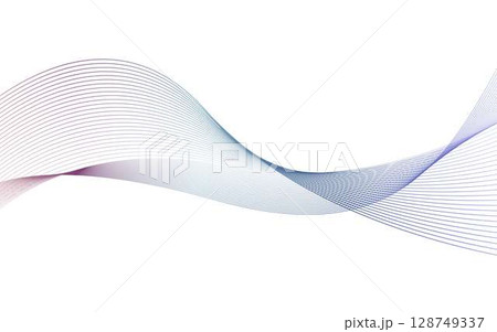 流れるような抽象的な波の背景イメージ素材 128749337