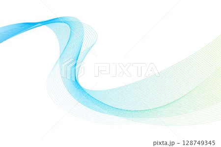 流れるような抽象的な波の背景イメージ素材 128749345
