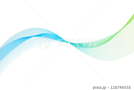 流れるような抽象的な波の背景イメージ素材 128749358