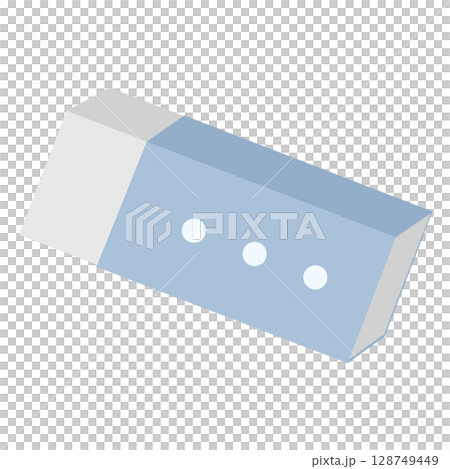 橡皮擦平面插圖|用於文具、學習和辦公材料 128749449