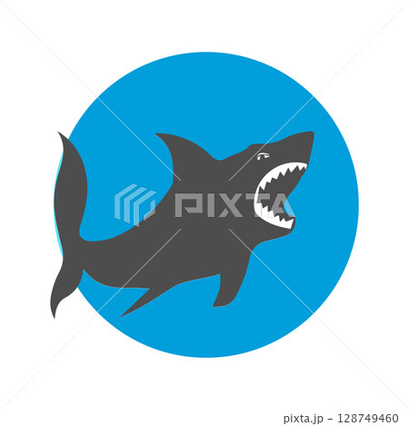 Open mouth shark icon vectors illustration Open mouth shark icon vectors illustration 128749460