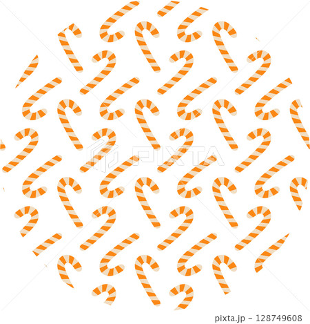 Striped Candy Cane in unusual Orange Palette Seamless Pattern on Circle Backdrop Halloween Fond idea Striped Candy Cane in unusual Orange Palette Seamless Pattern on Circle Backdrop Halloween Fond idea 128749608