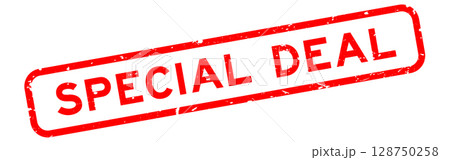 Grunge red special deal word rubber square seal stamp on white background Grunge red special deal word rubber square seal stamp on white background 128750258