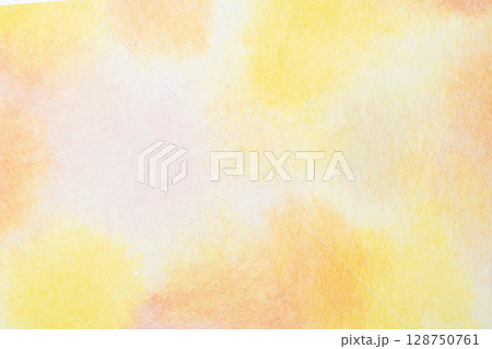 柔らかい黄色の水彩和紙背景テクスチャ 128750761