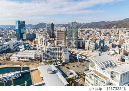 冬の兵庫県神戸市 神戸ポートタワーからの眺望 冬の兵庫県神戸市 神戸ポートタワーからの眺望 128752248
