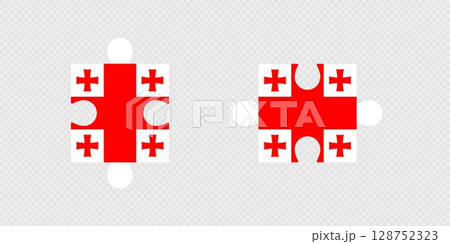 Puzzle Pieces with Georgia Flag. Puzzle Pieces with Georgia Flag. 128752323