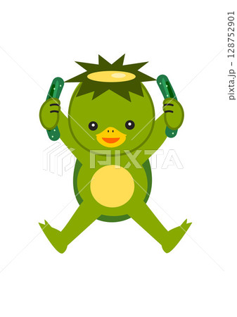 きゅうりを持った河童のイラスト 128752901