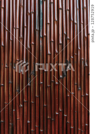 Red Bamboo Wall Background texture Red Bamboo Wall Background texture 128752919