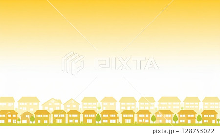 《AI画像》夕暮れの住宅街のイラスト 128753022