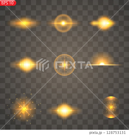 Yellow glowing light burst explosion 128753131
