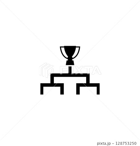 Simple black vector icon of a tournament bracket with trophy, representing competitions. Simple black vector icon of a tournament bracket with trophy, representing competitions. 128753250