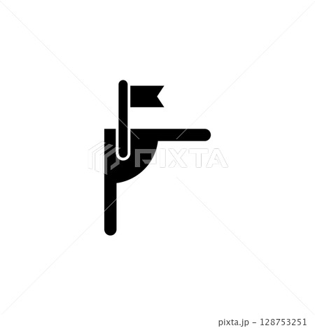 Icon of a corner flag commonly used in sports, representing a field corner or boundary marker. 128753251