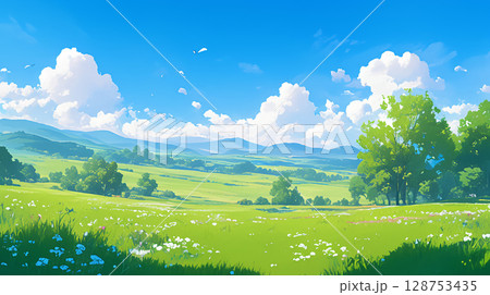 爽やかな夏の風景 爽やかな夏の風景 128753435