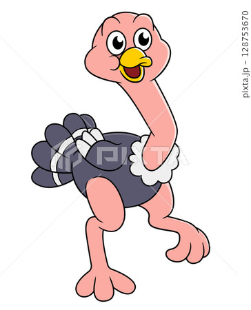 cartoon ostrich running of illustration cartoon ostrich running of illustration 128753670
