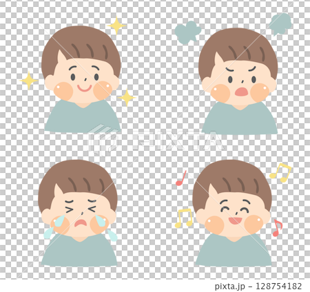 A set of facial expressions for little boys 128754182