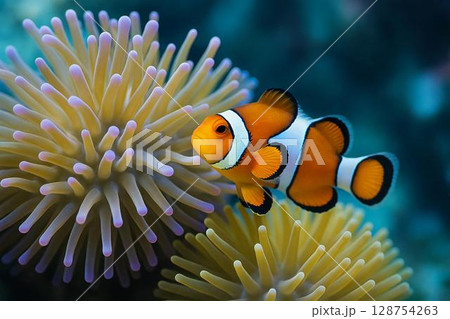 カクレクマノミ イソギンチャク カクレクマノミ イソギンチャク 128754263