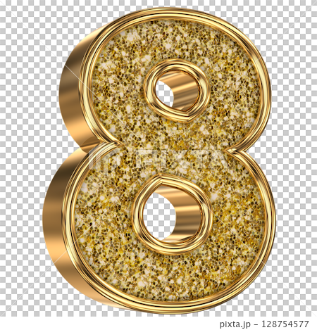 golden number set isolated on white backgroundのイラスト素材 [128754577] - PIXTA