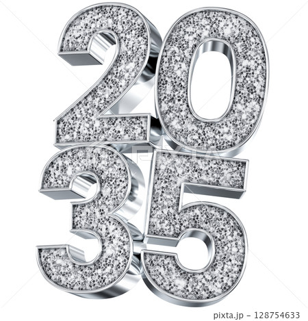 silver number 2035 3d render silver number 2035 3d render 128754633