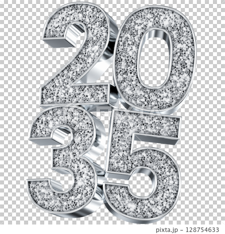 silver number 2035 3d render silver number 2035 3d render 128754633