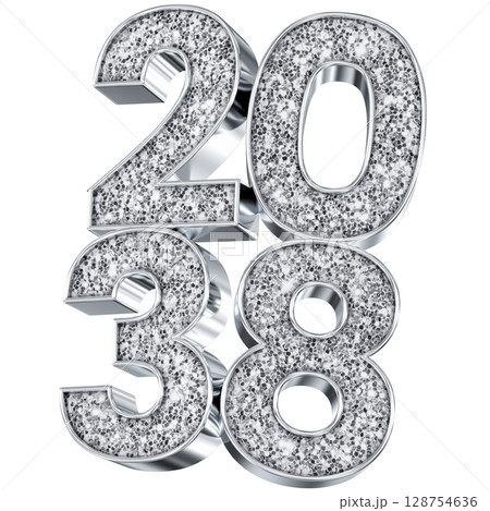 silver number 2038 3d render silver number 2038 3d render 128754636