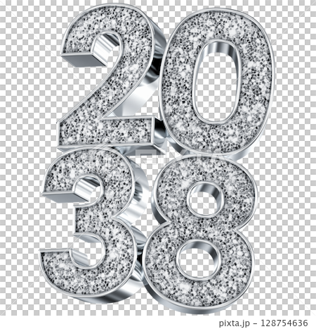 silver number 2038 3d render silver number 2038 3d render 128754636