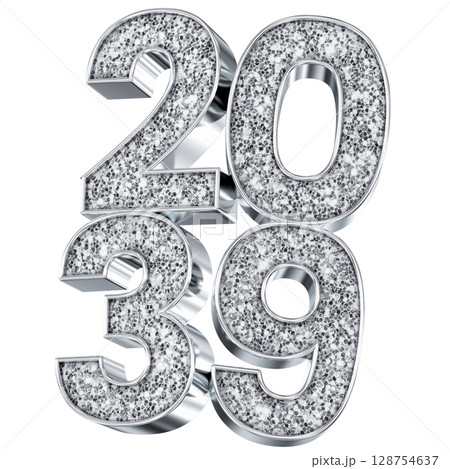silver number 2039 3d render 128754637