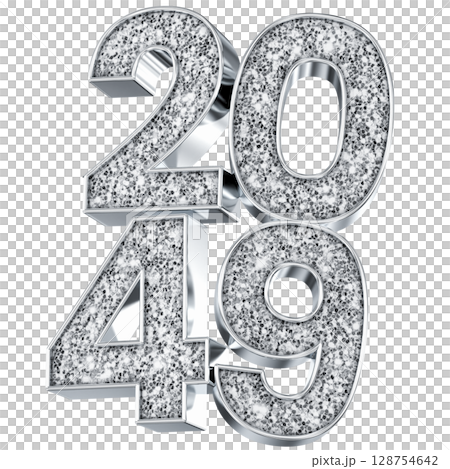 silver number 2049 3d render silver number 2049 3d render 128754642