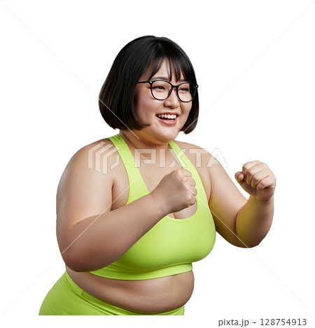 運動する女性 運動する女性 128754913