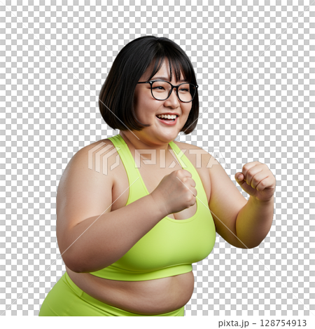 運動する女性 運動する女性 128754913