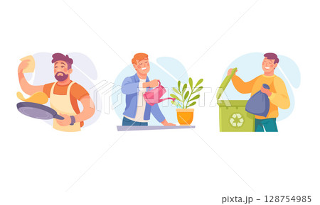 Engaging in Everyday Activities Cooking meals, Gardening, and Recycling wisely 128754985